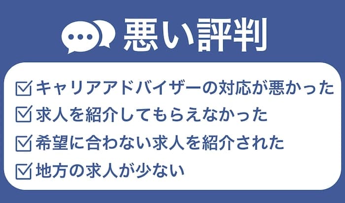 マイナビジョブ20の悪い評判