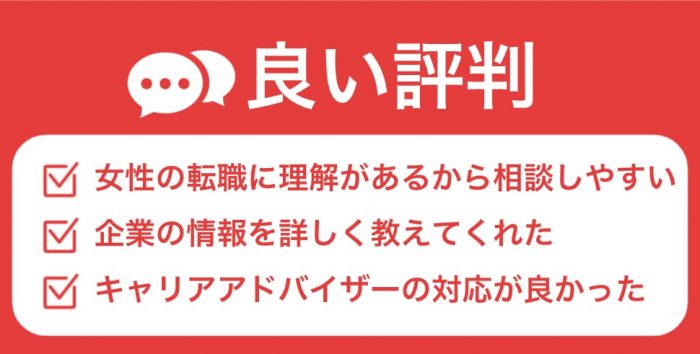 type女性の転職エージェントの良い評判